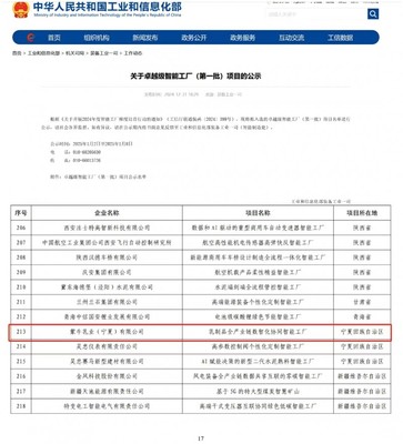 國家級認(rèn)可 蒙牛寧夏工廠入選工信部首批“卓越級智能工廠”